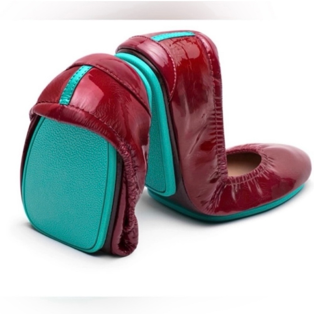 Tieks Ruby Red Patent Leather Packable Ballet Flats Size 6 - Picture 2 of 12